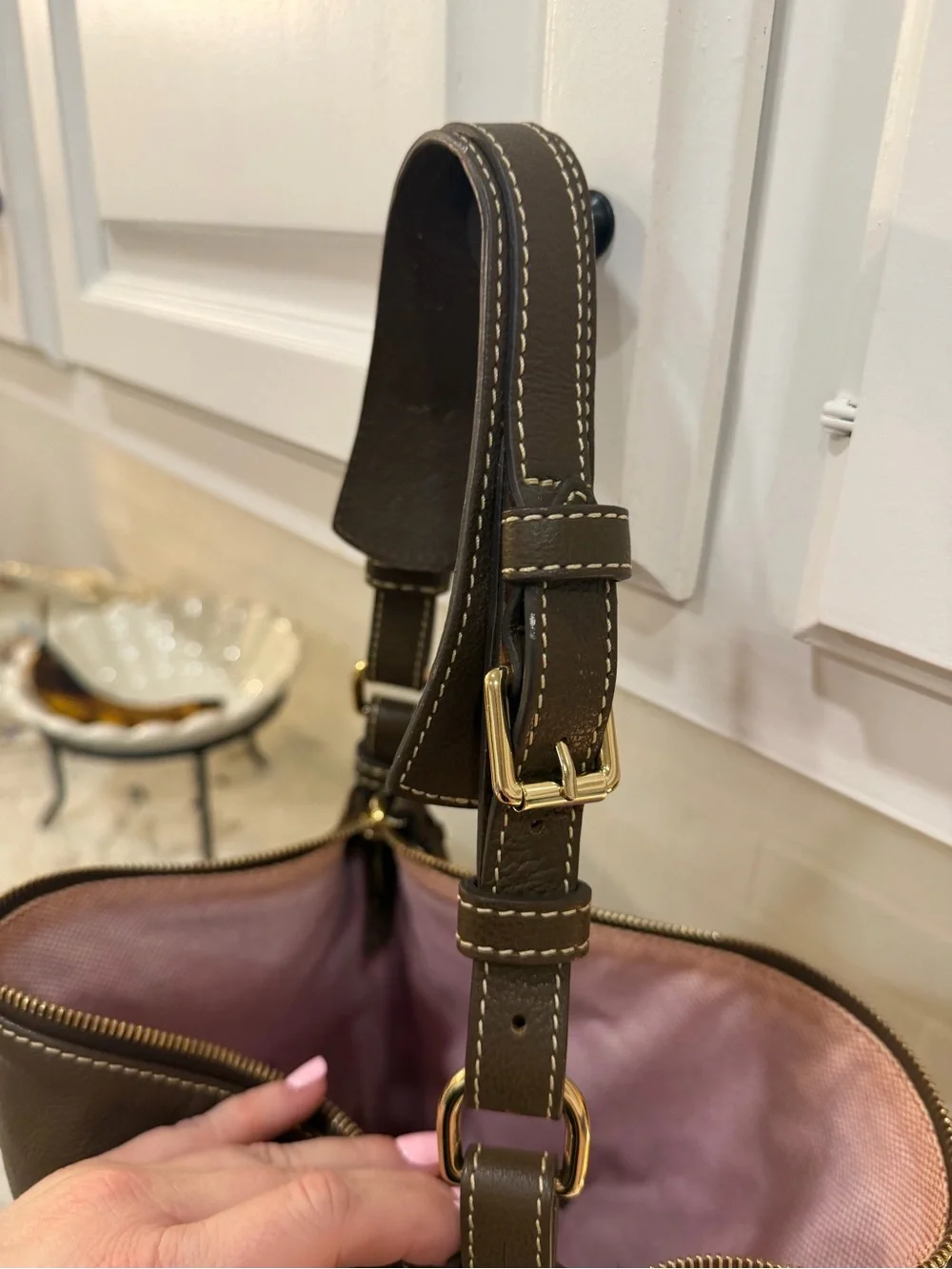 Dooney & Bourke dillen hobo bag Brown Pebbled Leather